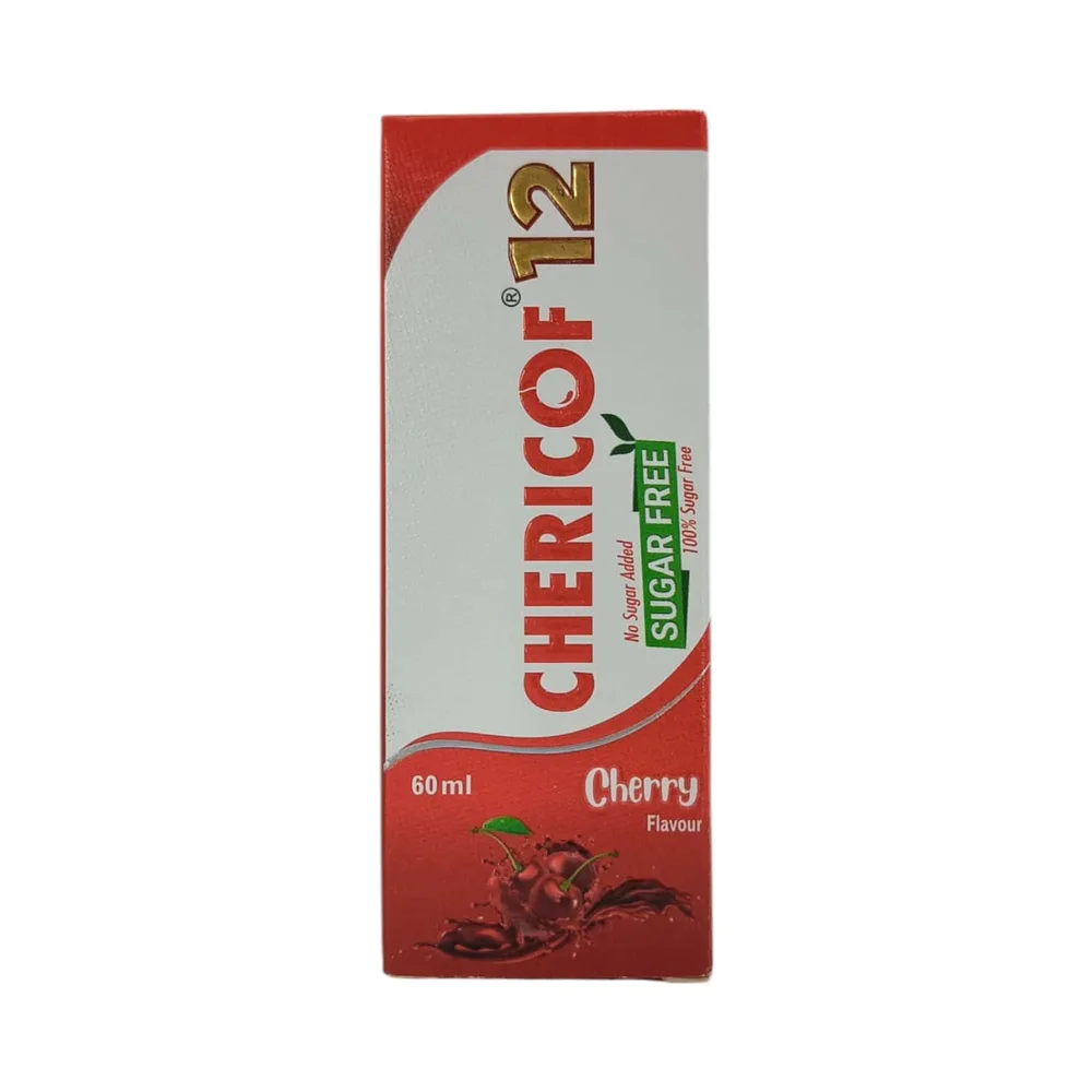Chericof 12 Cherry Flavour Sugar Free Bottle Of 60ml Suspension