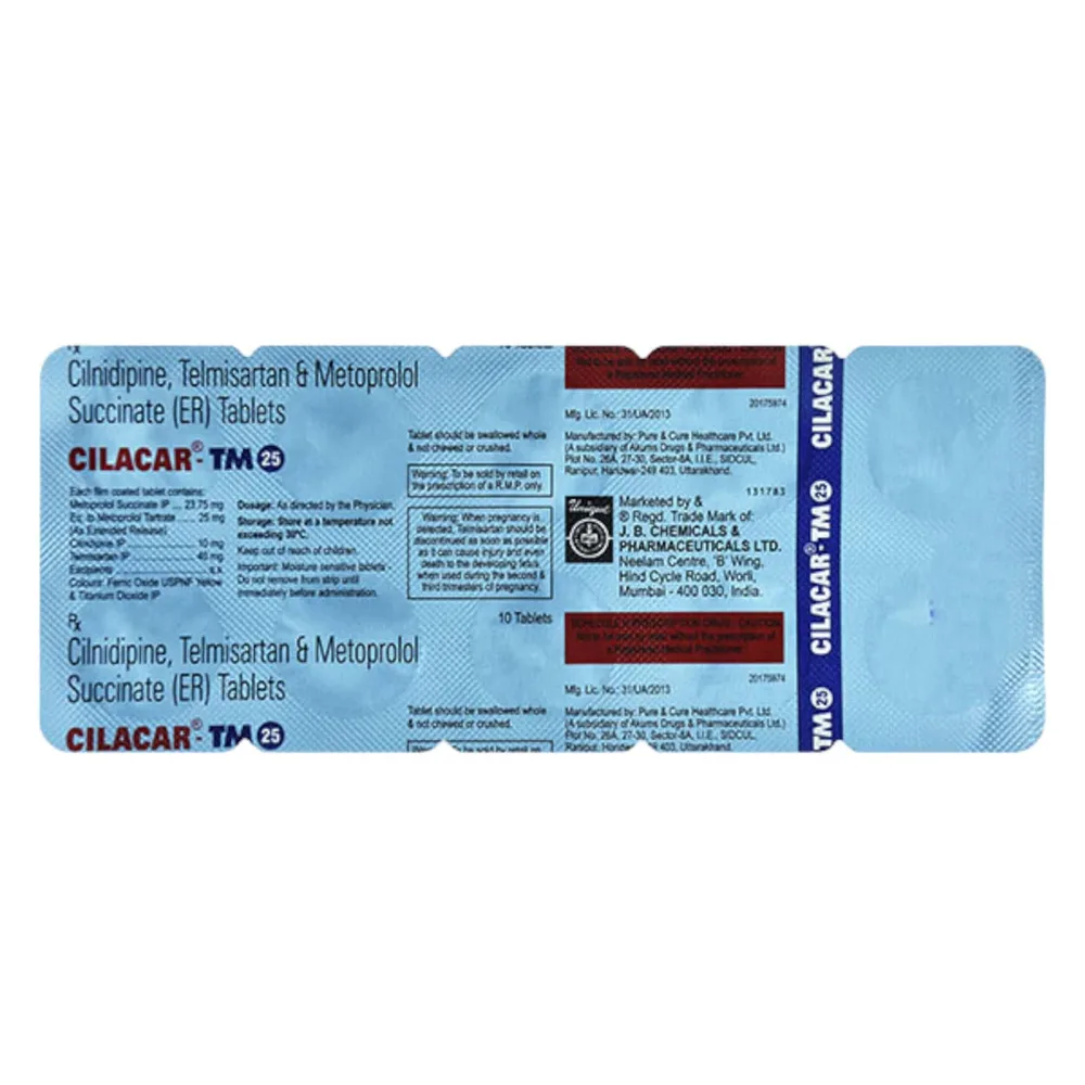 Cilacar Tm 25mg Strip Of 10 Tablets