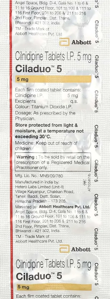 Ciladuo 5mg Strip Of 10 Tablets