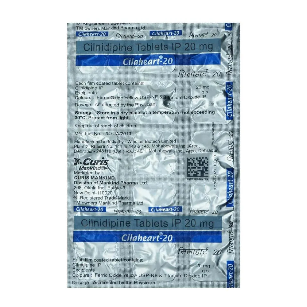 Cilaheart 20mg Strip Of 15 Tablets