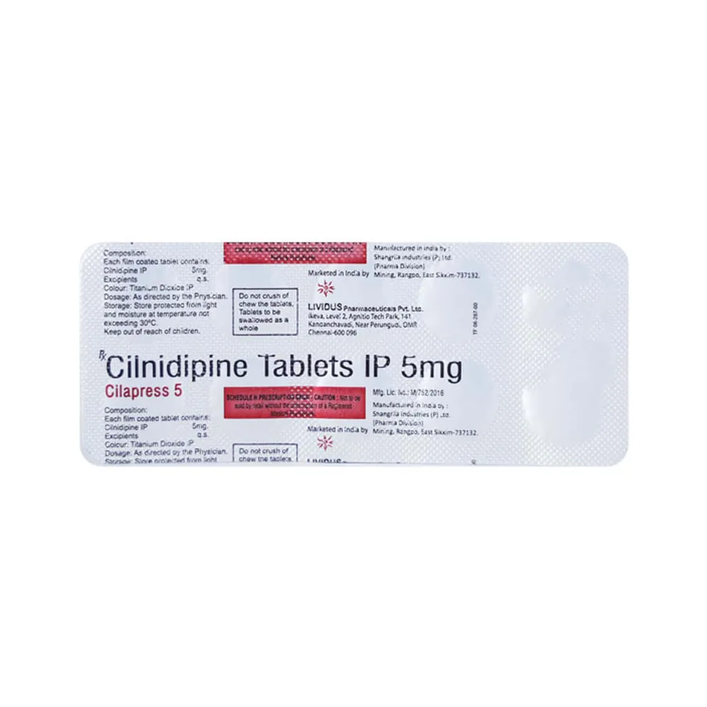 Cilapress 5mg Strip Of 10 Tablets