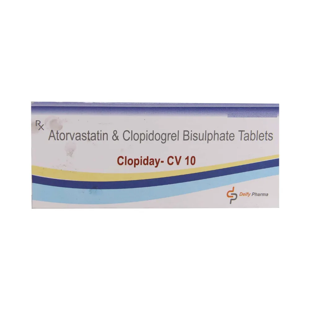 Clopiday Cv 10mg Strip Of 10 Tablets