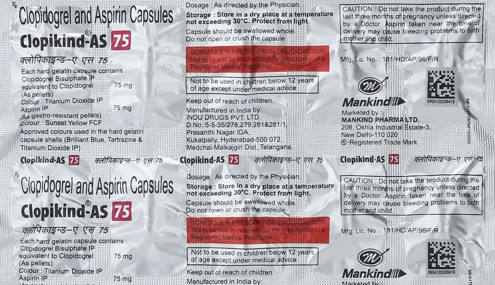Clopikind As 75mg Strip Of 10 Capsules