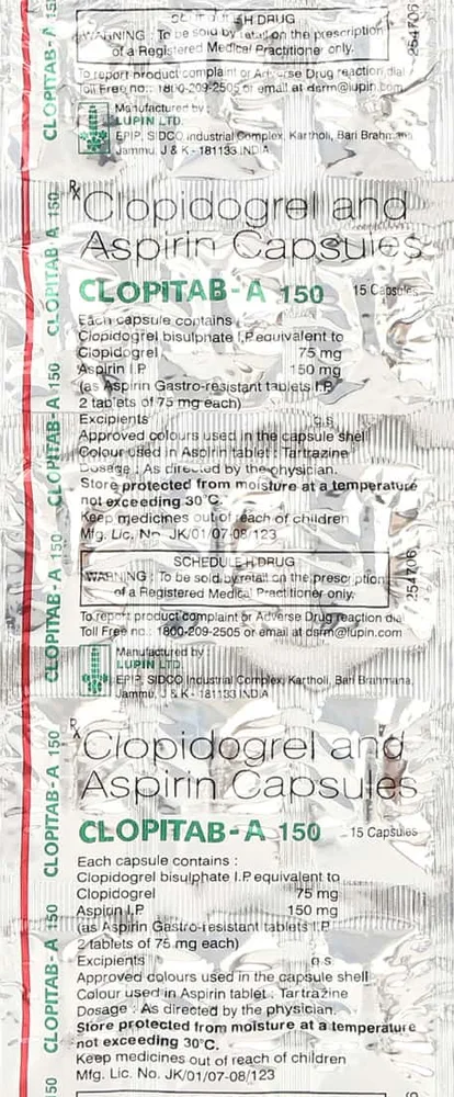 Clopitab A 150mg Strip Of 15 Capsules