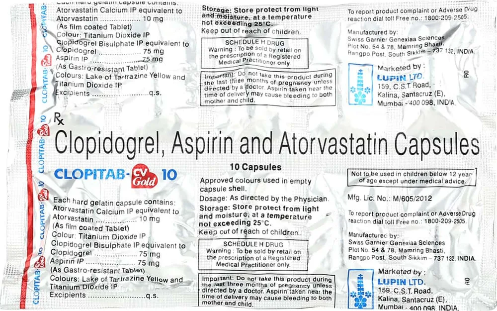 Clopitab Cv Gold 10 Strip Of 10 Capsules