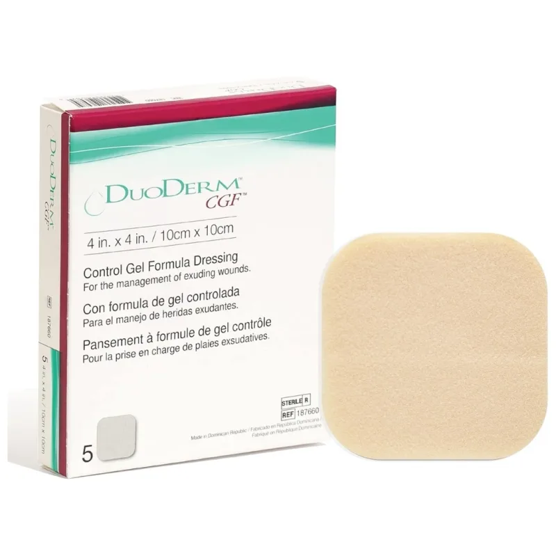 Conva Tec Duo Derm (187660) CGF (Control Gel Formula) Sterile Dressing 4Inch X 4Inch / 10cm X 10cm