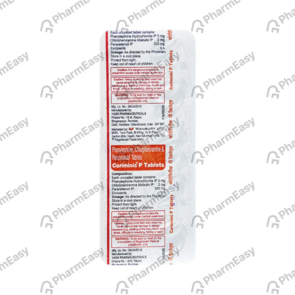 Coriminic P Strip Of 10 Tablets