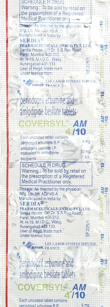 Coversyl Am 4/10mg Strip Of 10 Tablets