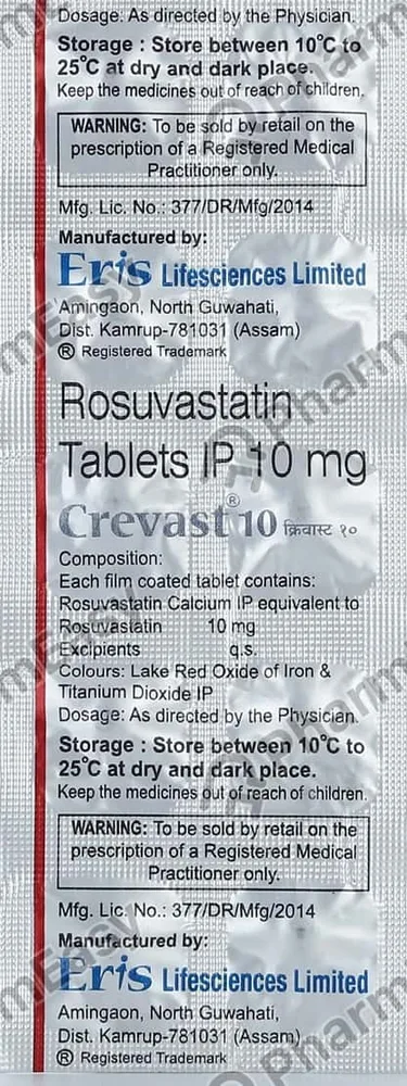 Crevast 10mg Strip Of 10 Tablets
