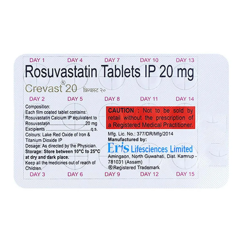 Crevast 20mg Strip Of 15 Tablets