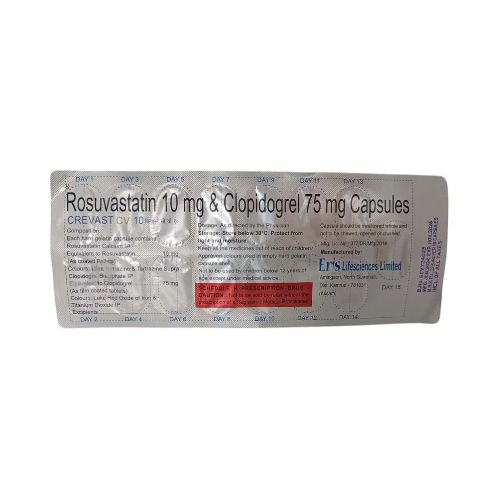 Crevast Cv 10mg Strip Of 15 Capsules