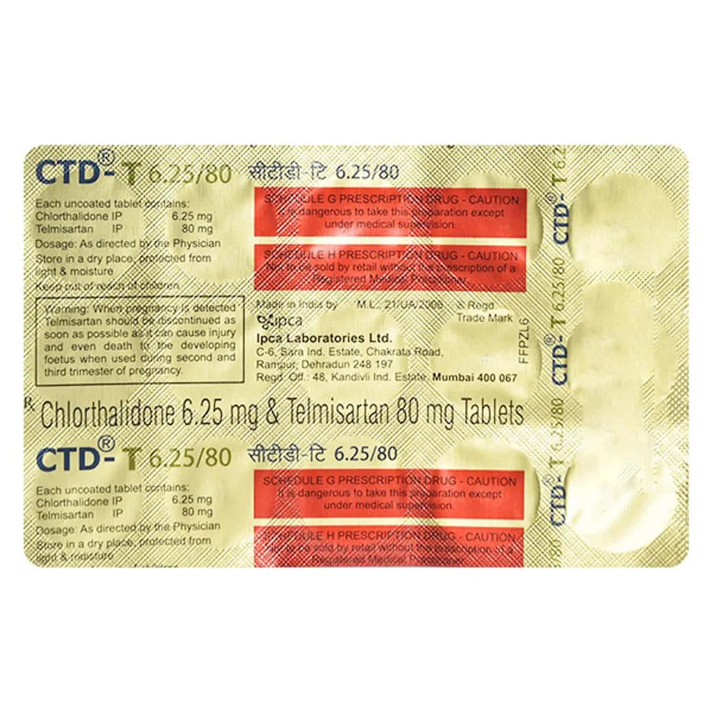 Ctd T 6.25/80mg Strip Of 15 Tablets