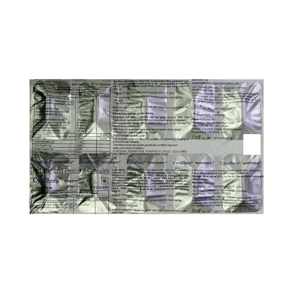 Cyraflora Strip Of 10 Capsules
