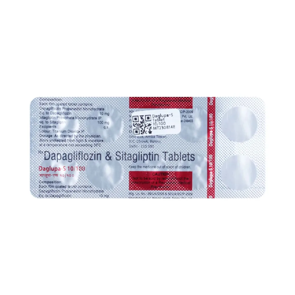 Daglupa S 10/100mg Strip Of 10 Tablets
