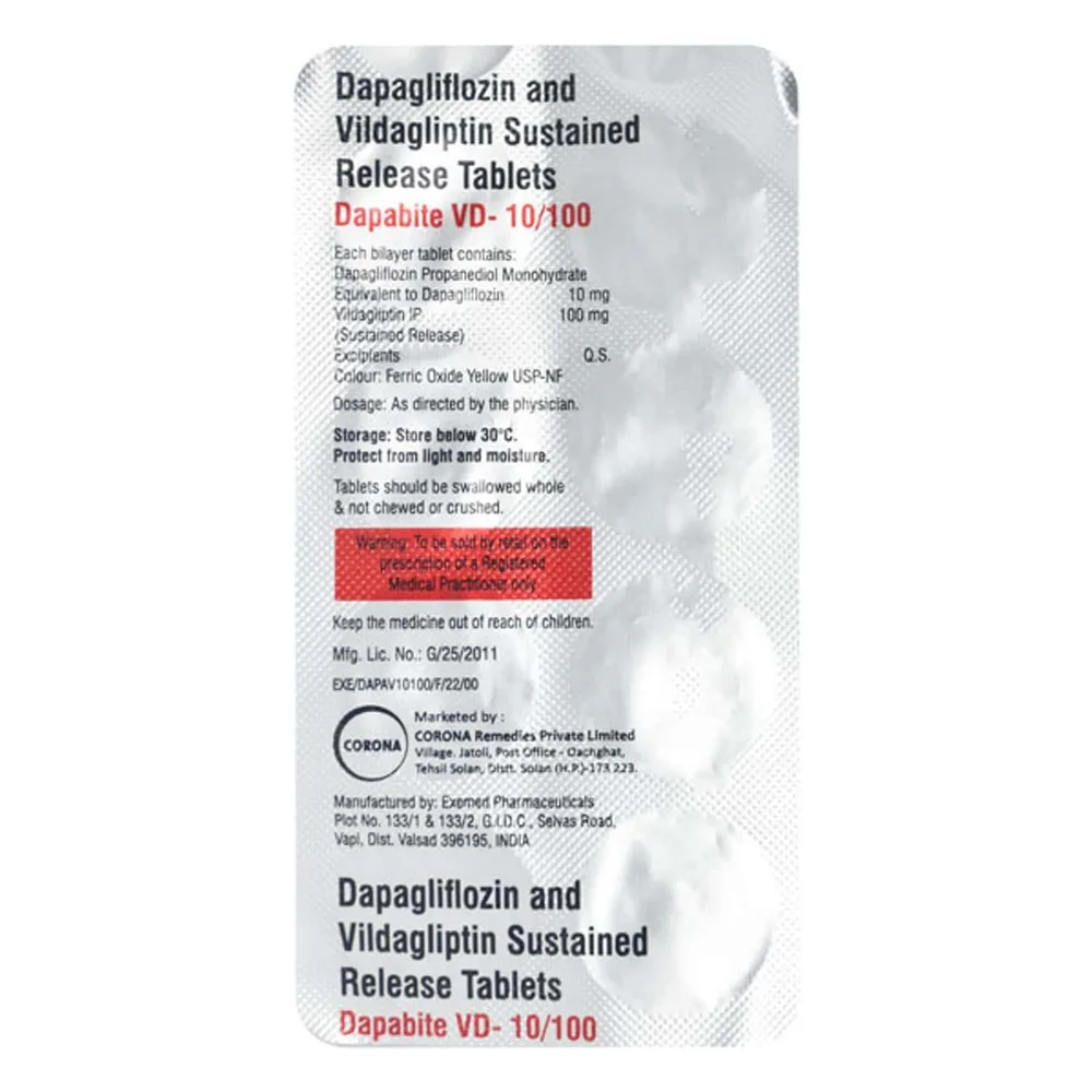 Dapabite Vd 10/100mg Strip Of 10 Tablets