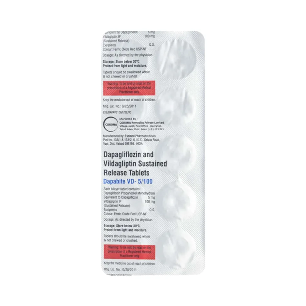 Dapabite Vd 5/100mg Strip Of 10 Tablets