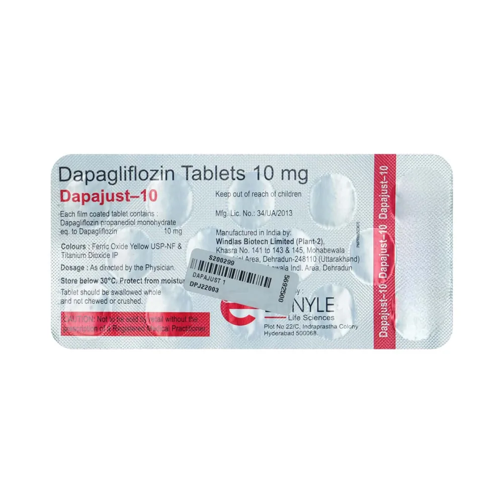 Dapajust 10mg Strip Of 14 Tablets