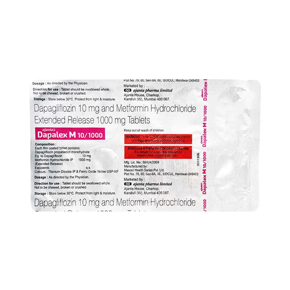 Dapalex M 10/1000mg Strip Of 10 Tablets