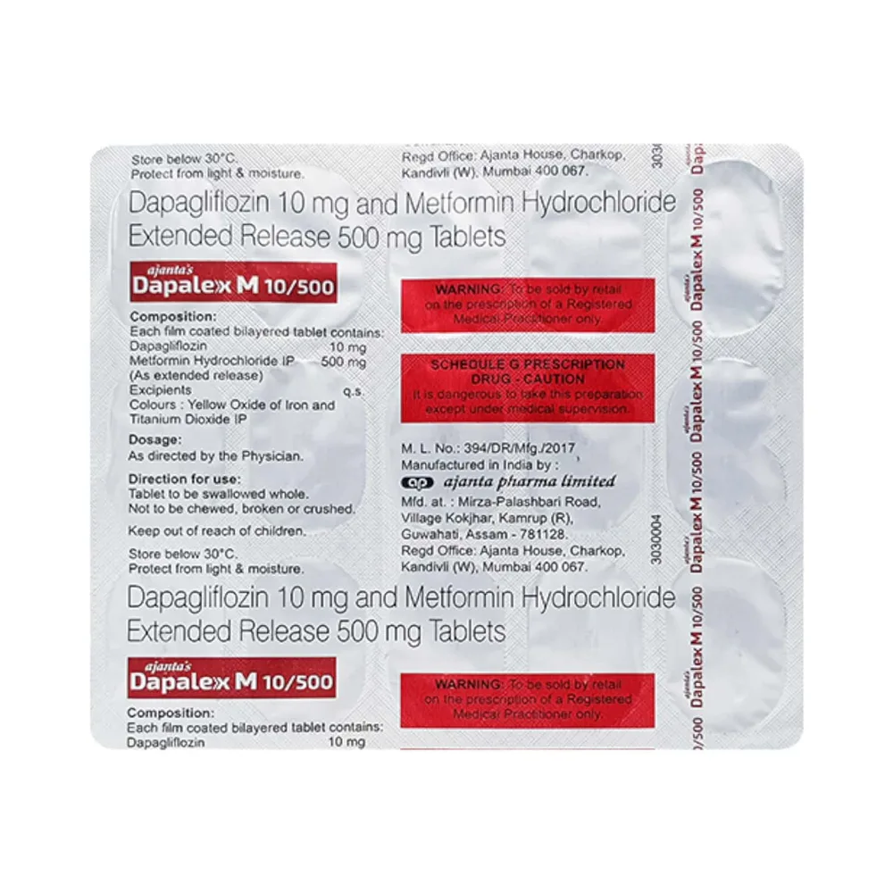 Dapalex M 10/500mg Strip Of 15 Tablets