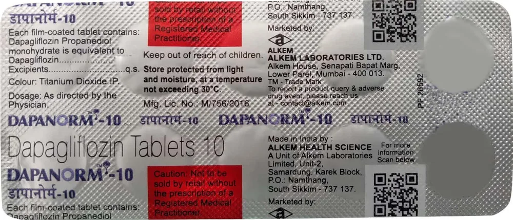 Dapanorm 10mg Strip Of 10 Tablets