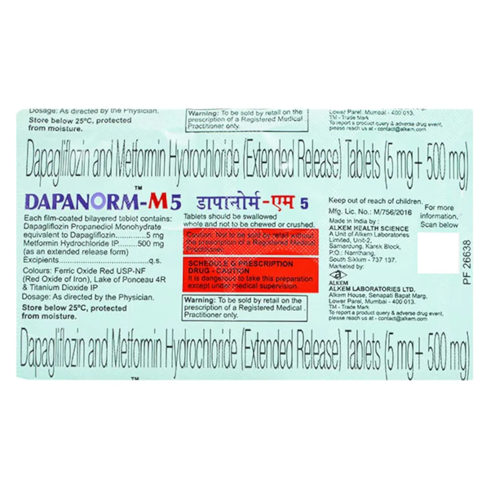 Dapanorm M 5mg Strip Of 10 Tablets