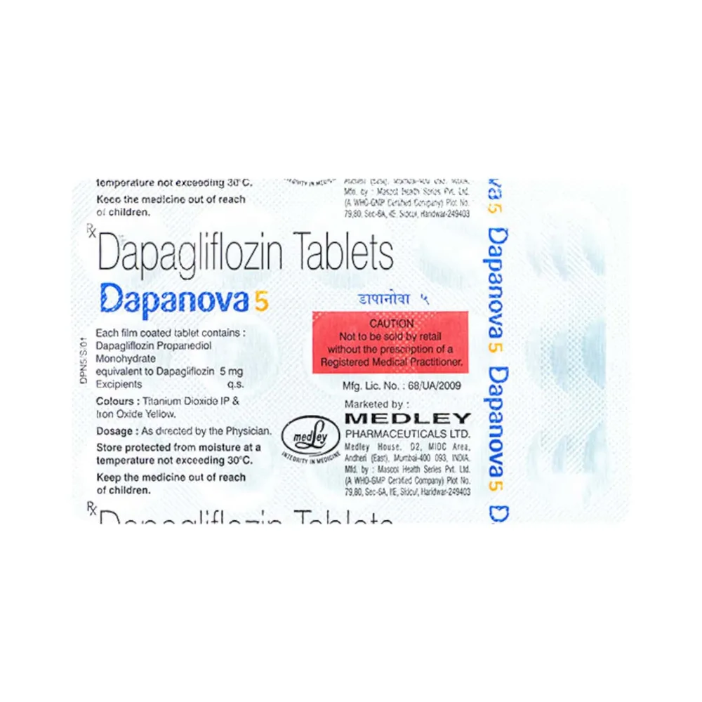 Dapanova 5mg Strip Of 15 Tablets
