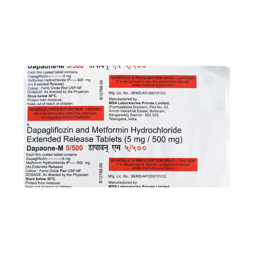 Dapaone M 5/500mg Strip Of 10 Tablets