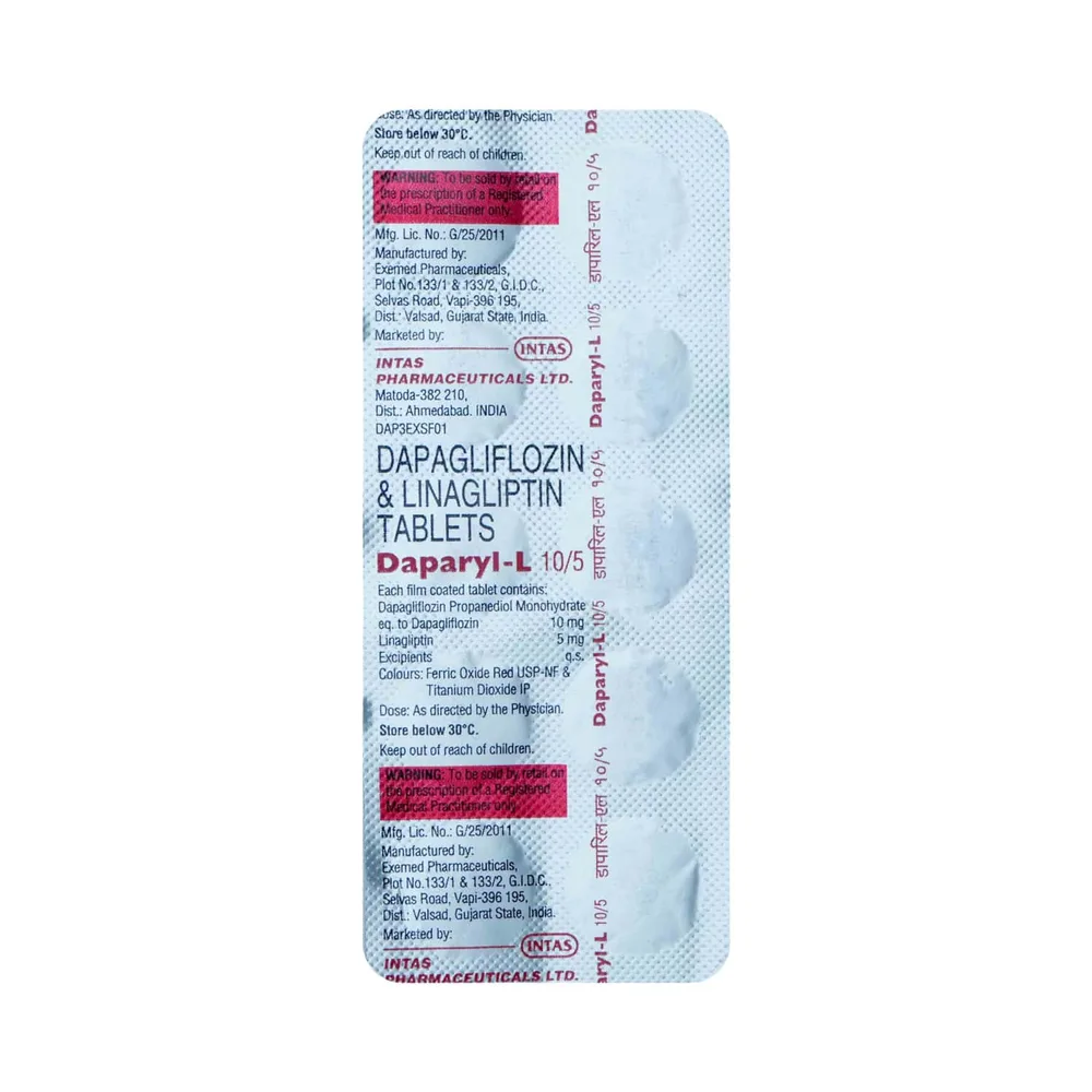 Daparyl L 10/5mg Strip Of 10 Tablets