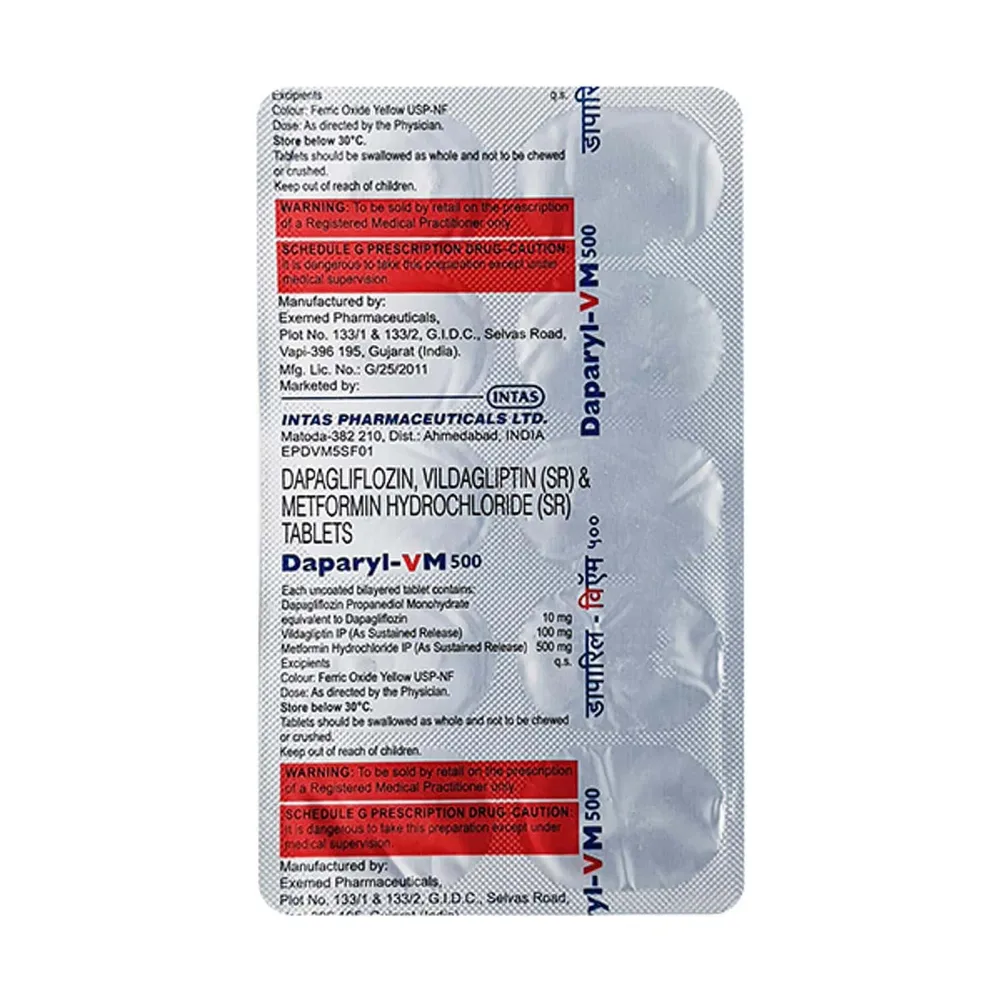 Daparyl Vm 500mg Strip Of 10 Tablets