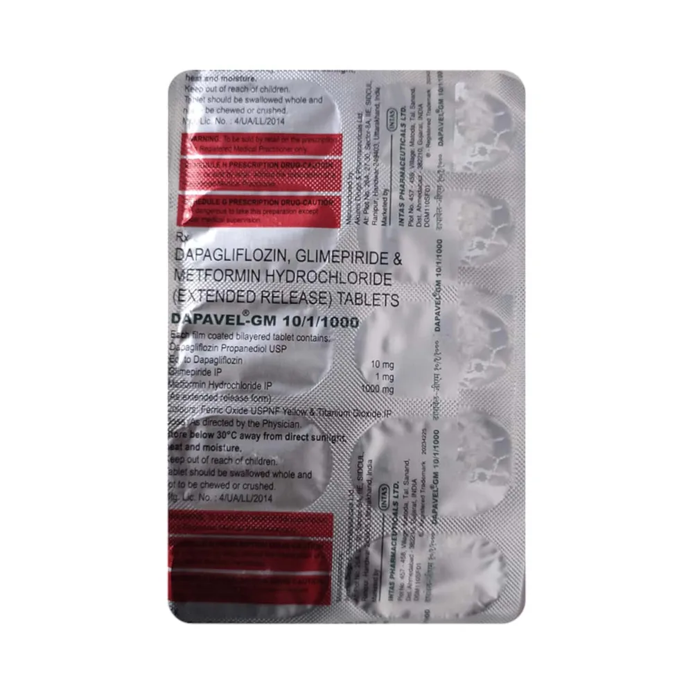 Dapavel-Gm 10/1/1000 Tablet