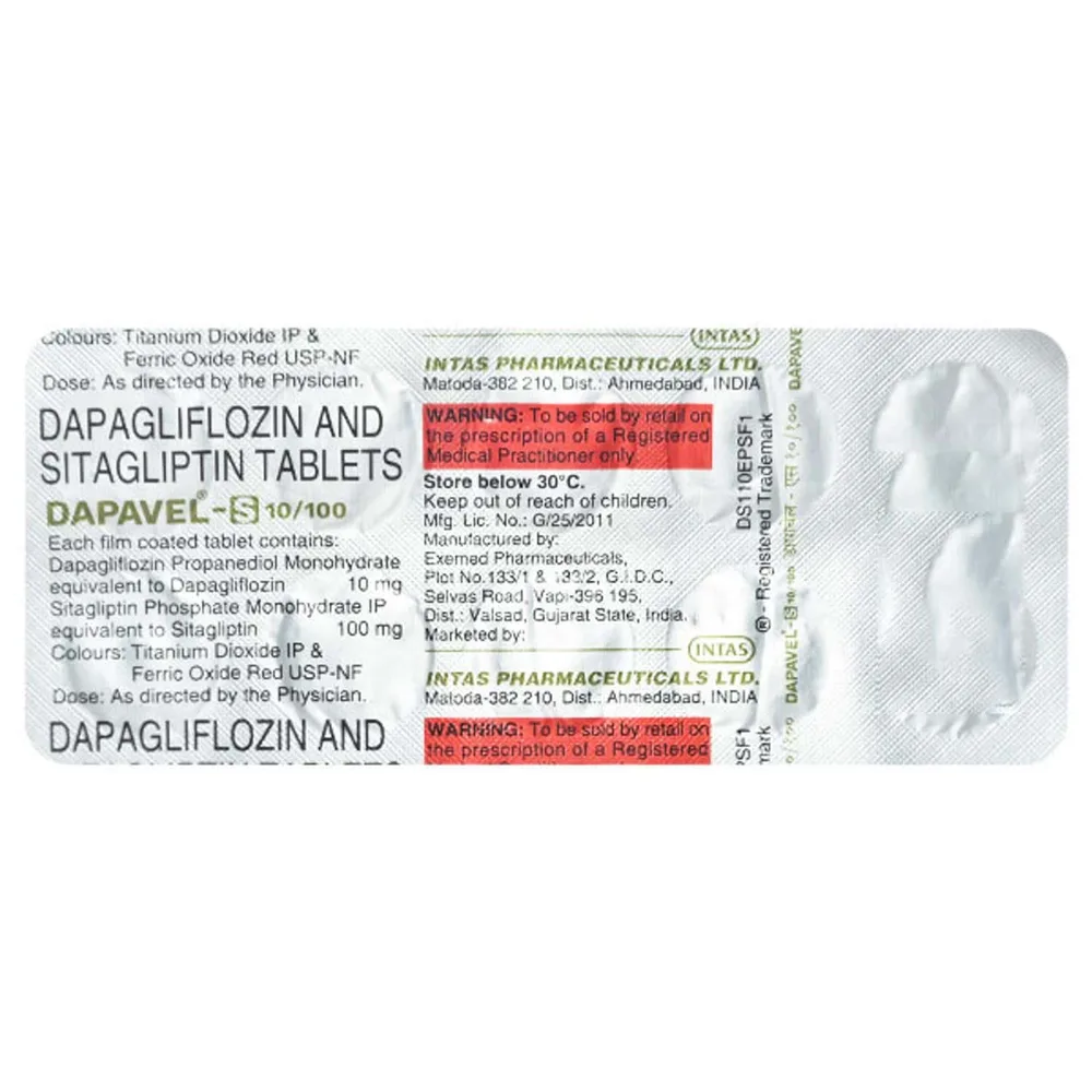 Dapavel S 10/100mg Strip Of 10 Tablets