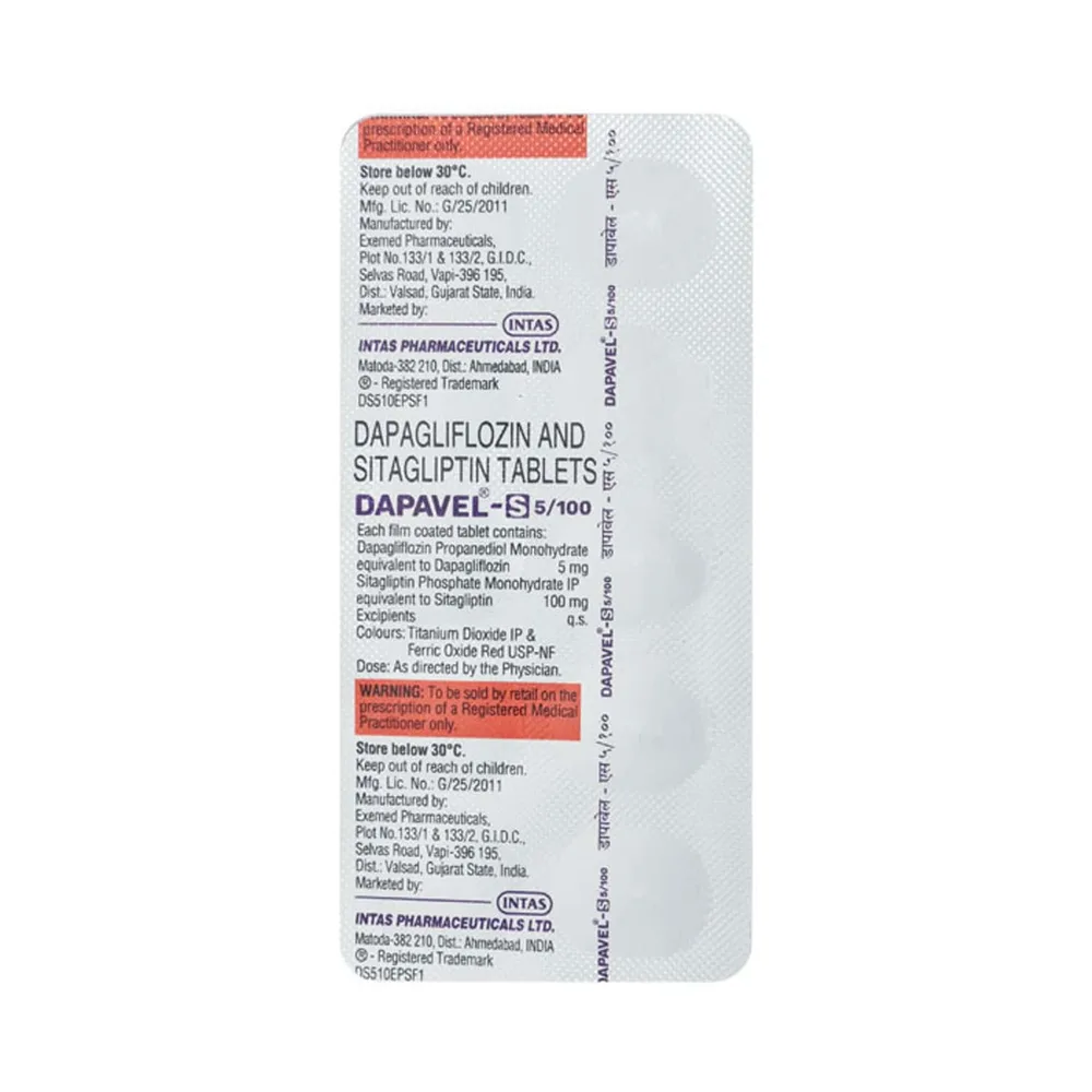Dapavel S 5/100mg Strip Of 10 Tablets