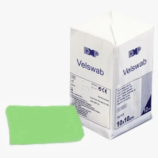 Datt Medi Velswab Green Unsterile Gauze Swabs 10cm x 10cm-12ply-100 pcs