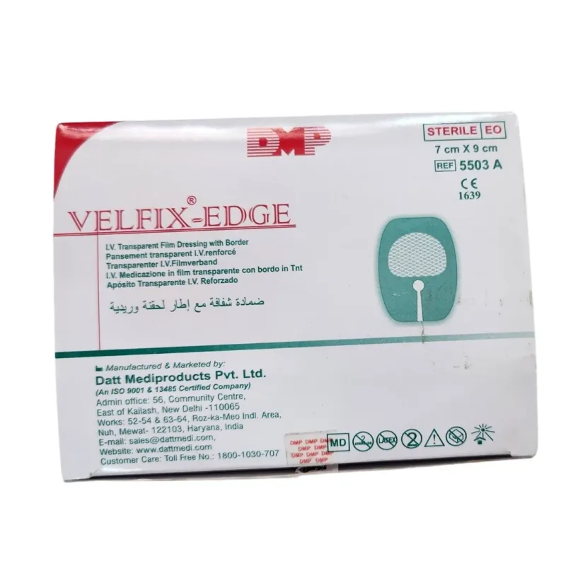 Datt Medi Velfix-Edge Transparent IV dressing with Border 7 cm x 9 cm
