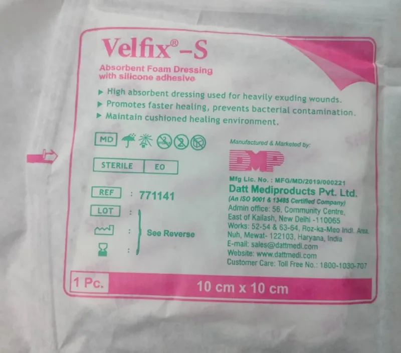 Datt Velfix-s Dressing 10 CM X 10CM( Without Border)