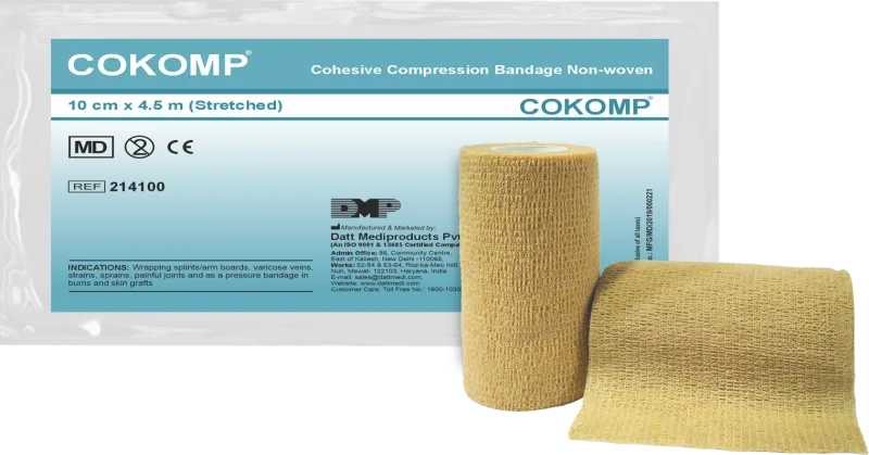 Datt Cokomp Non-Woven Cohesive Moderate Compression Bandage - 10CM*4.5 MTR