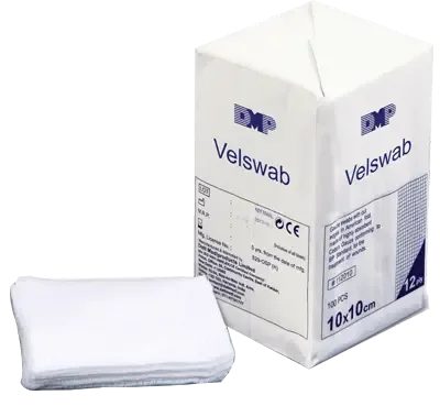 Datt Medi Velswab Unsterile Gauze Swabs 10cm x 10cm-8ply with X-ray thread-100 pcs