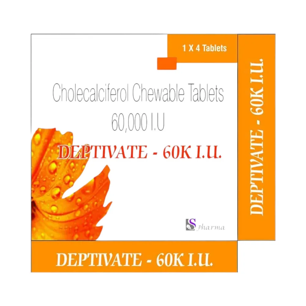 Deptivate 60k Orange Flavour Strip Of 4 Chewable Tablets