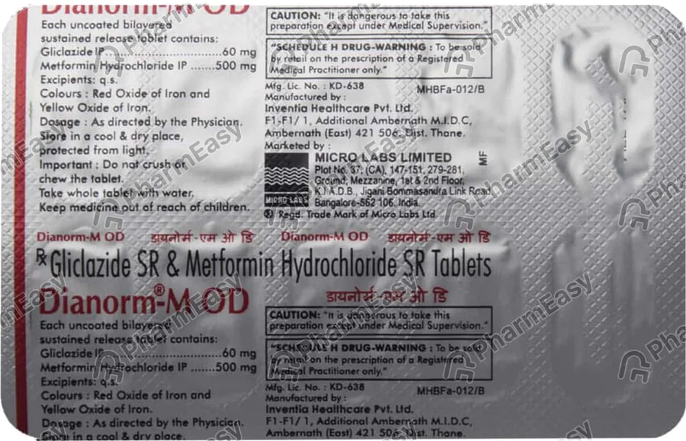 Dianorm M Od Strip Of 10 Tablets