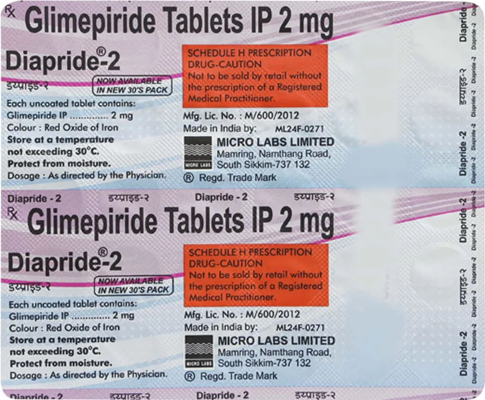 Diapride 2mg Strip Of 30 Tablets