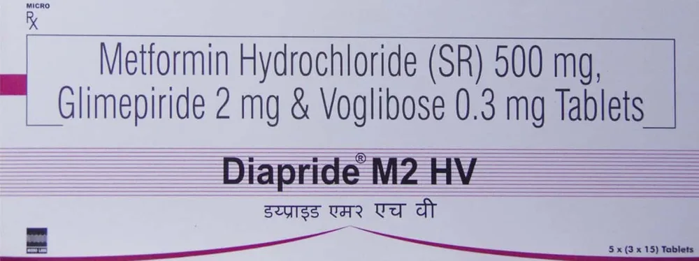 Diapride M 2mg Hv Strip Of 15 Tablets