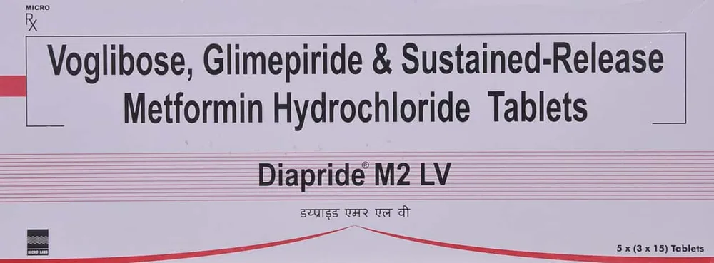Diapride M 2mg Lv Strip Of 15 Tablets