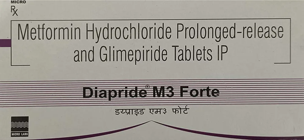 Diapride M 3mg Forte Strip Of 15 Tablets