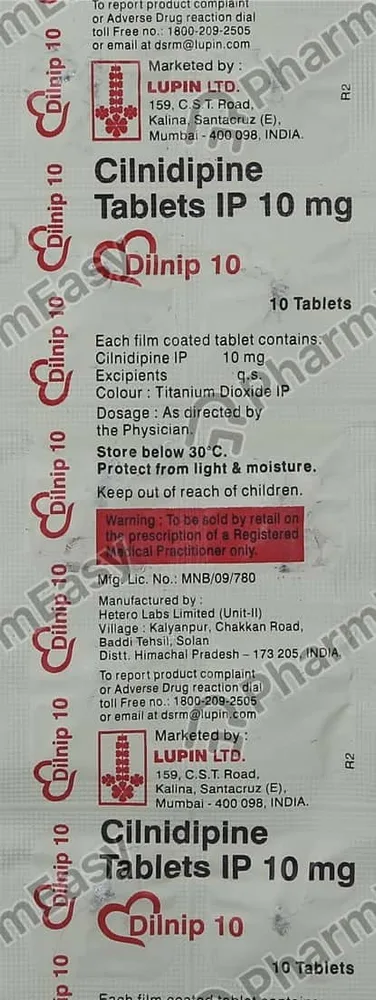 Dilnip 10mg Strip Of 10 Tablets