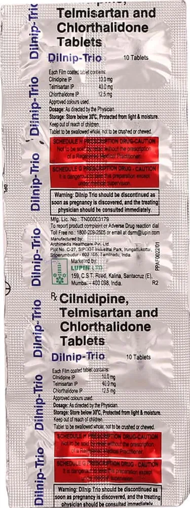 Dilnip Trio Strip Of 10 Tablets
