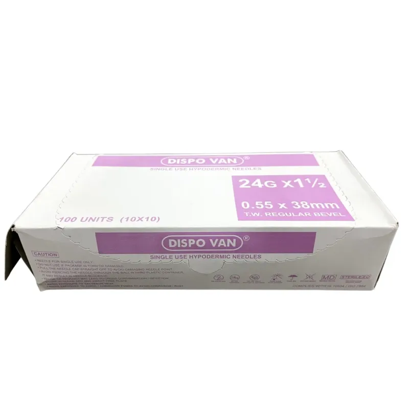 Dispo Van Hypodermic Needle - 24G*1.5 Inch - 100 Units Pack