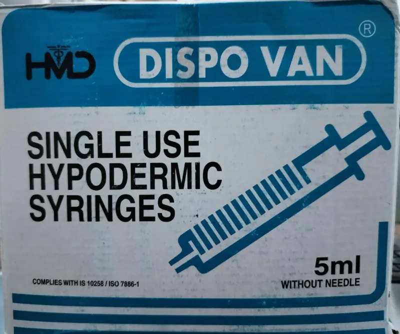 DispoVan 5 ML Syringe Without Needle - 100 Units Pack