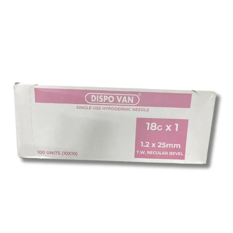 Dispo Van Hypodermic Needle - 18G*1.0 Inch - 100 Units Pack