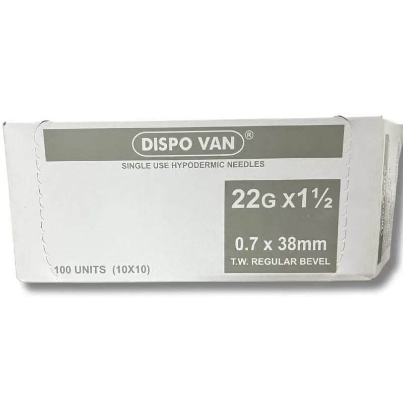 Dispo Van Hypodermic Needle - 22G*1.5 inch - 100 Units Pack