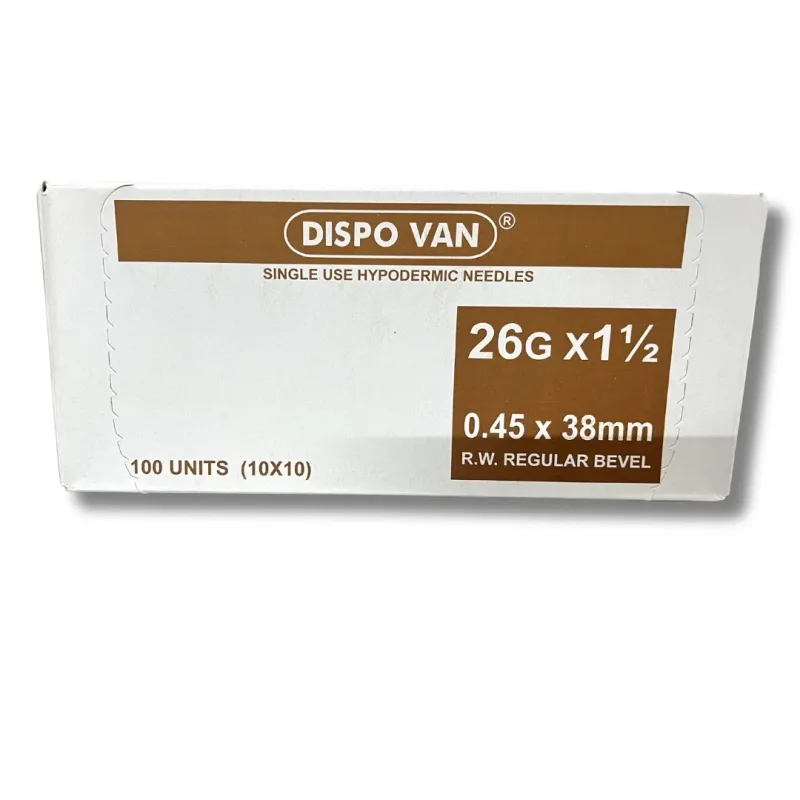 Dispo Van Hypodermic Needle - 26G*1.5 inch - 100 Units Pack